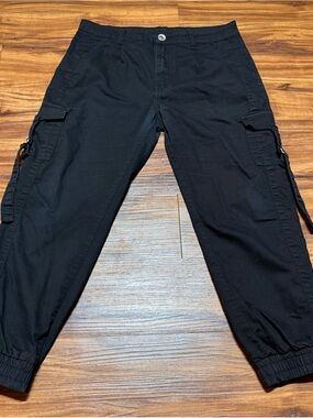 VIP Jeans Black Cargo Joggers Pants Juniors Size 13/31 Utility Streetwear Cuffed